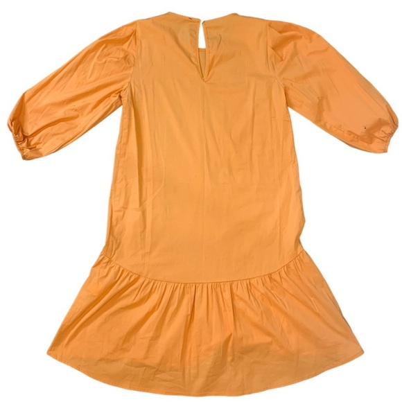 NWT FRILLY HEM TUNIC Dress With 3/4 Length Sleeves & Back Keyhole Orange 4/UK 8 - Picture 7 of 10